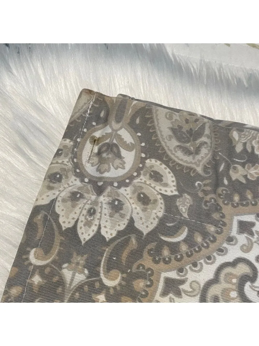 Tahari Gray/White/Beige Paisley Shower Curtain